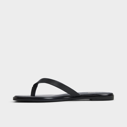 Theao Black Women's Flats - Flip flop - Black