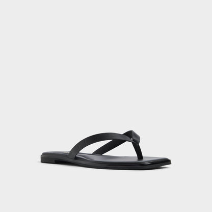 Theao Black Women's Flats - Flip flop - Black