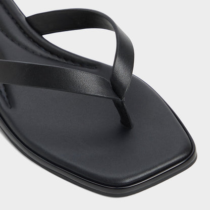 Theao Black Women's Flats - Flip flop - Black