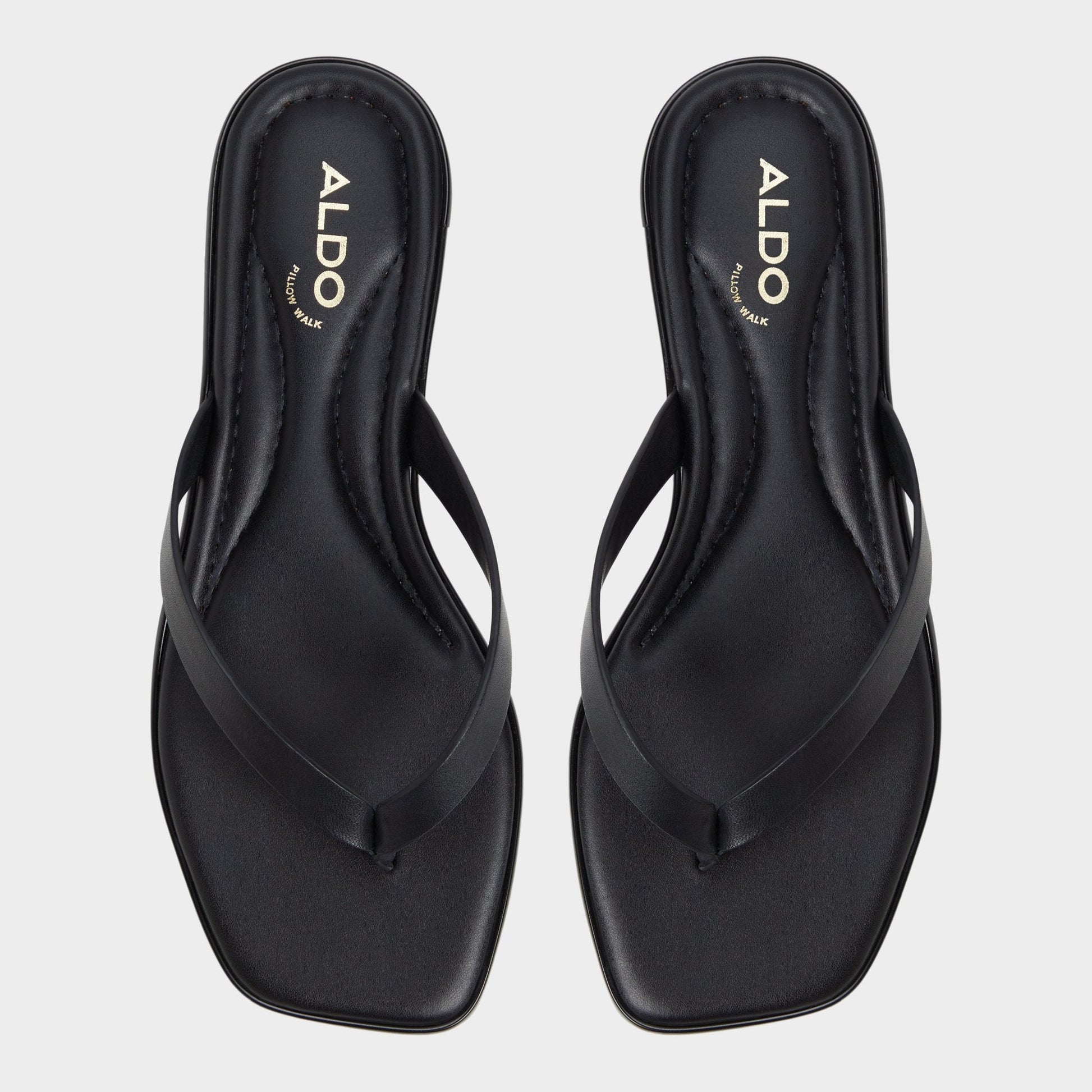 Theao Black Women's Flats - Flip flop - Black