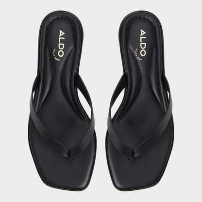 Theao Black Women's Flats - Flip flop - Black