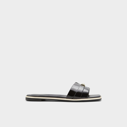 Darine Black Women's Flats - Slide sandal - Black