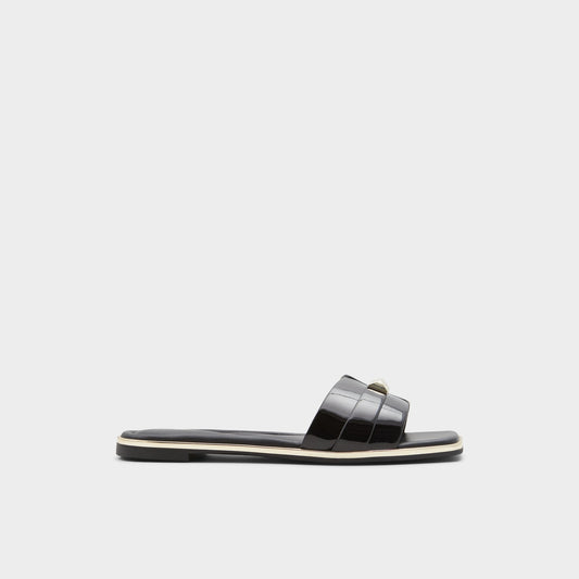 Darine Black Women's Flats - Slide sandal - Black