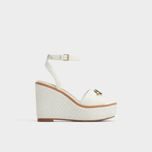 Ybylin White Women's Wedges - Wedge sandal, Wedge heel - White