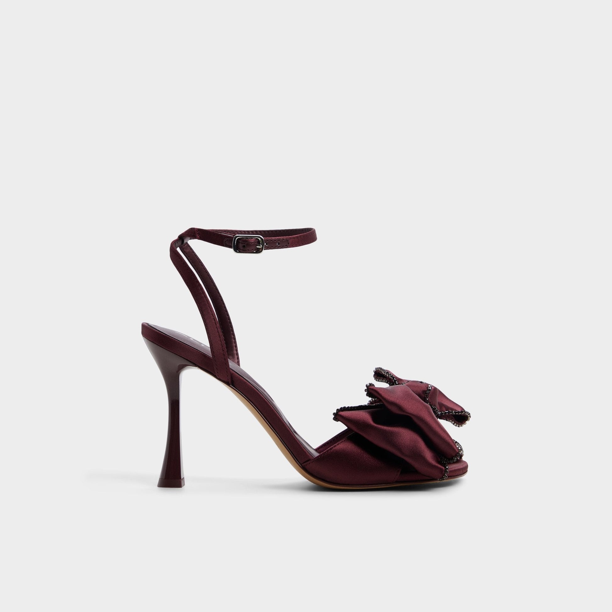Tinsel in Bordo - Strappy heeled sandal, Stiletto heel - Bordo