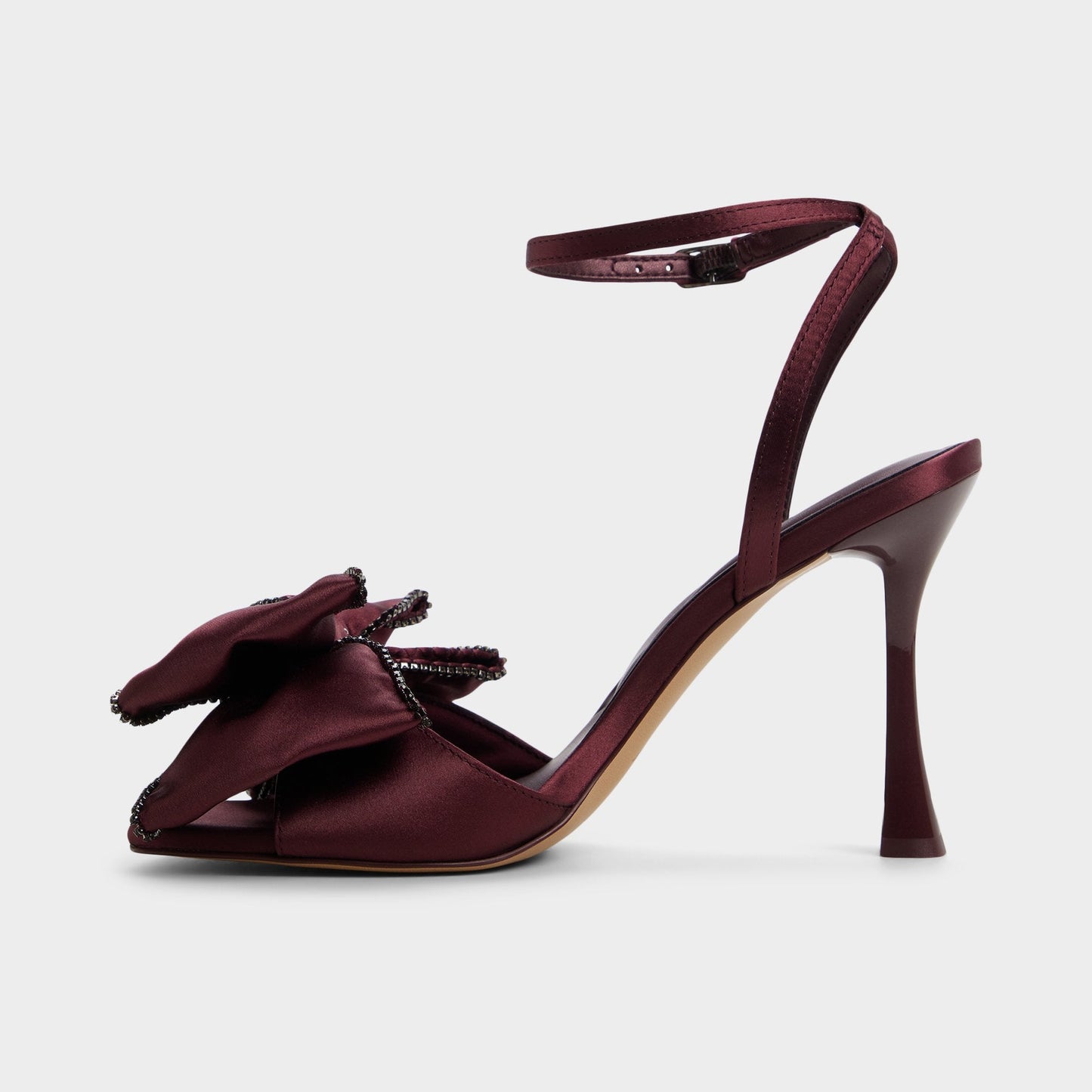 Tinsel in Bordo - Strappy heeled sandal, Stiletto heel - Bordo