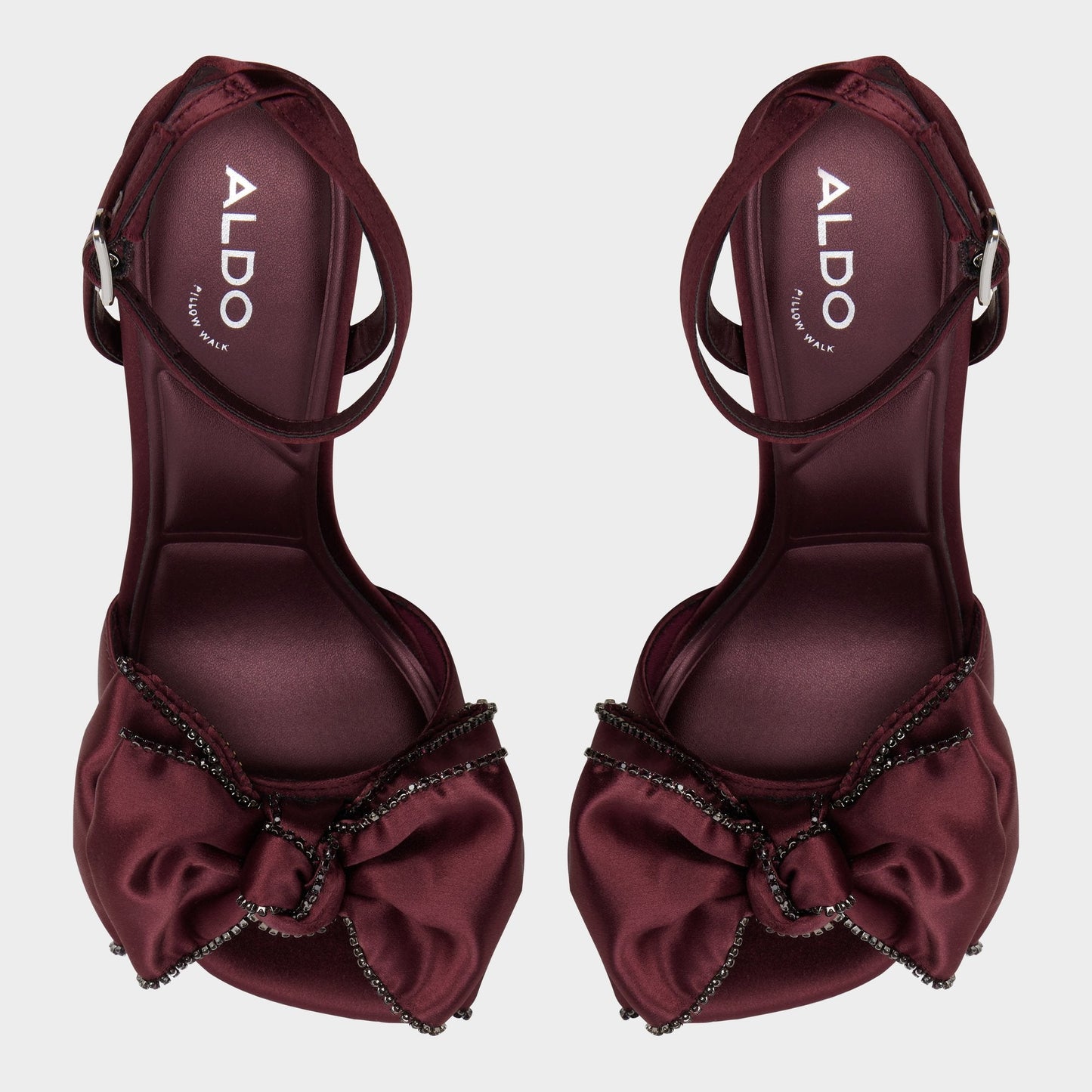 Tinsel in Bordo - Strappy heeled sandal, Stiletto heel - Bordo
