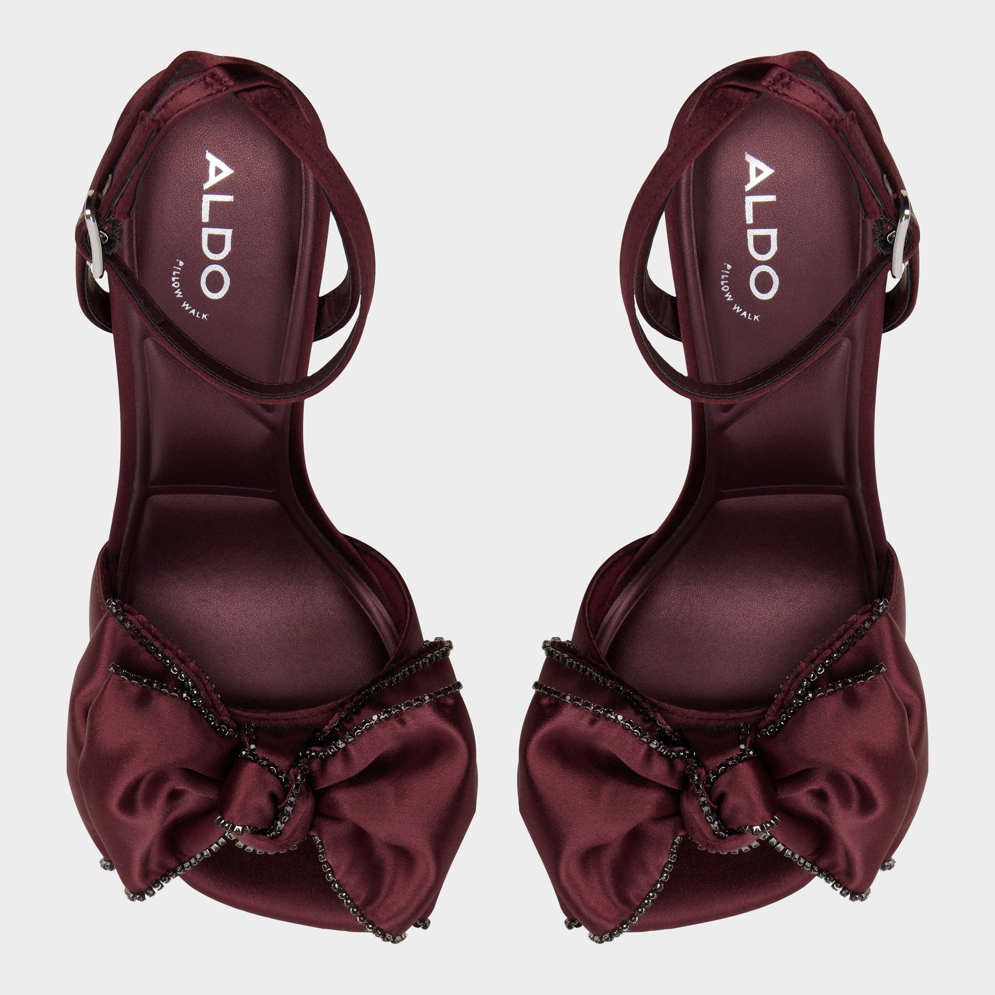 Tinsel in Bordo - Strappy heeled sandal, Stiletto heel - Bordo