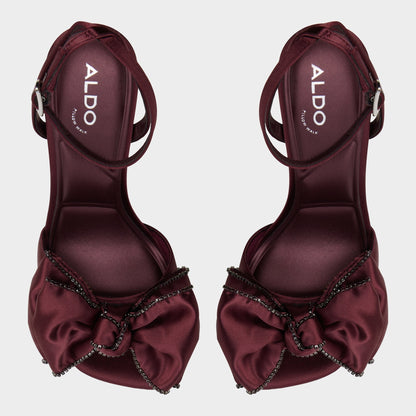 Tinsel in Bordo - Strappy heeled sandal, Stiletto heel - Bordo