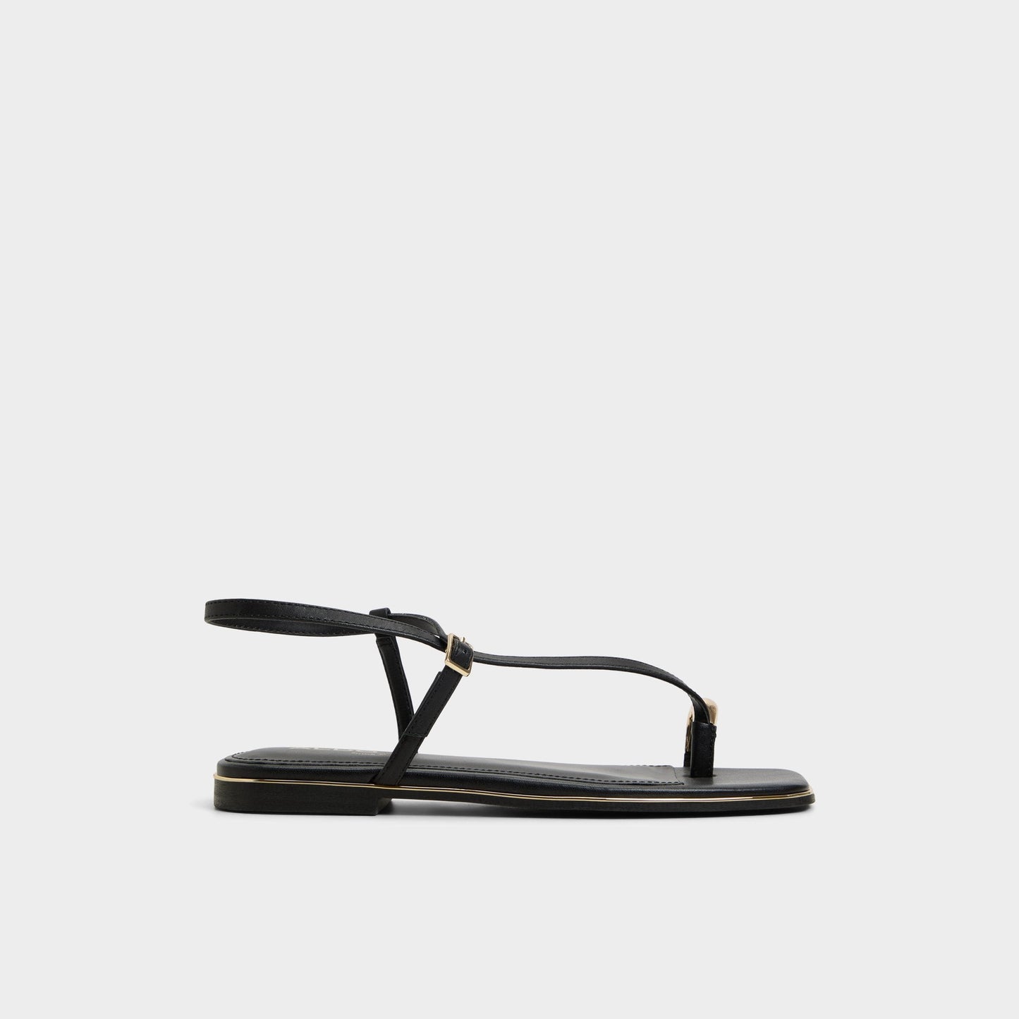 Jomalina Black Women's Flats - Strappy flat sandal - Black