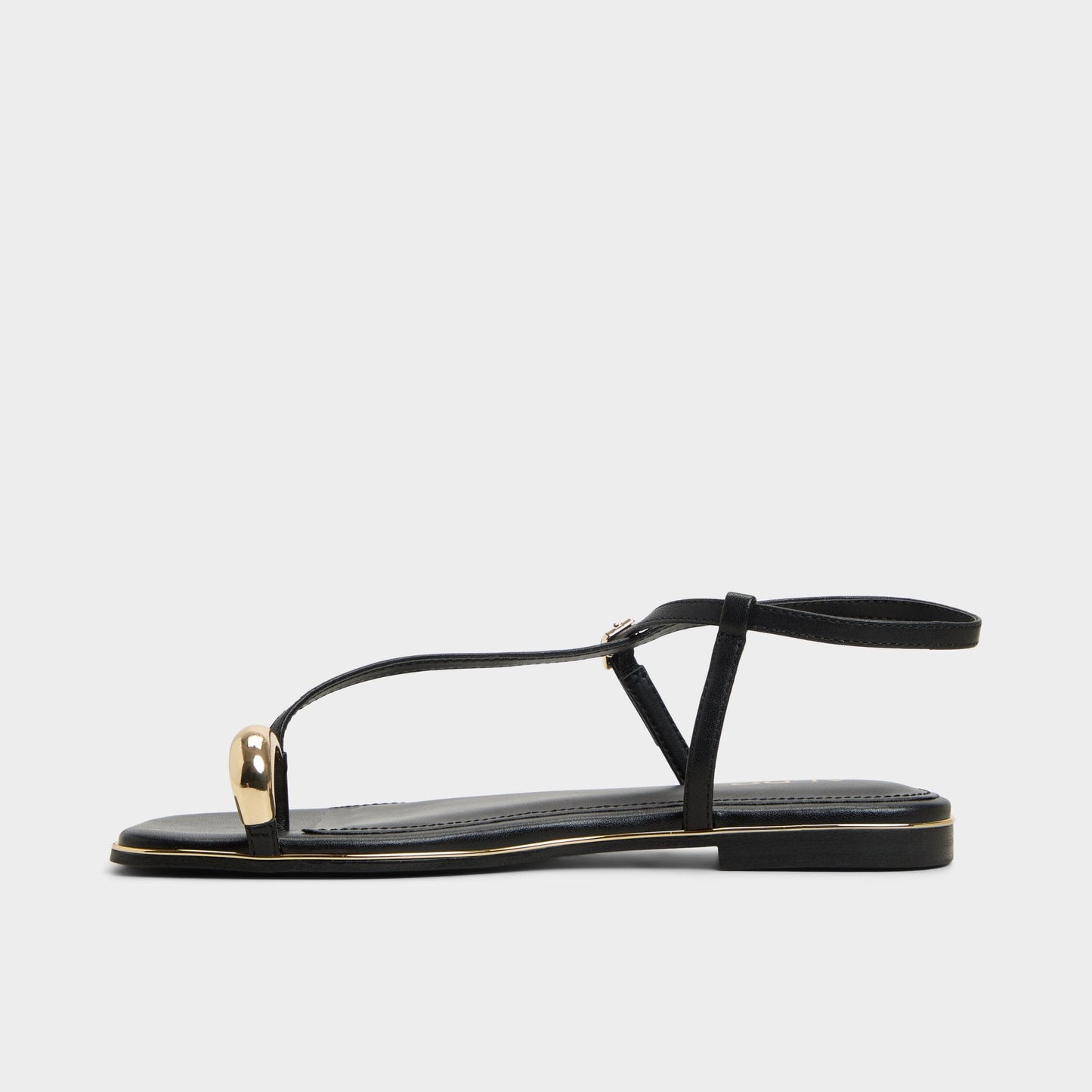 Jomalina Black Women's Flats - Strappy flat sandal - Black