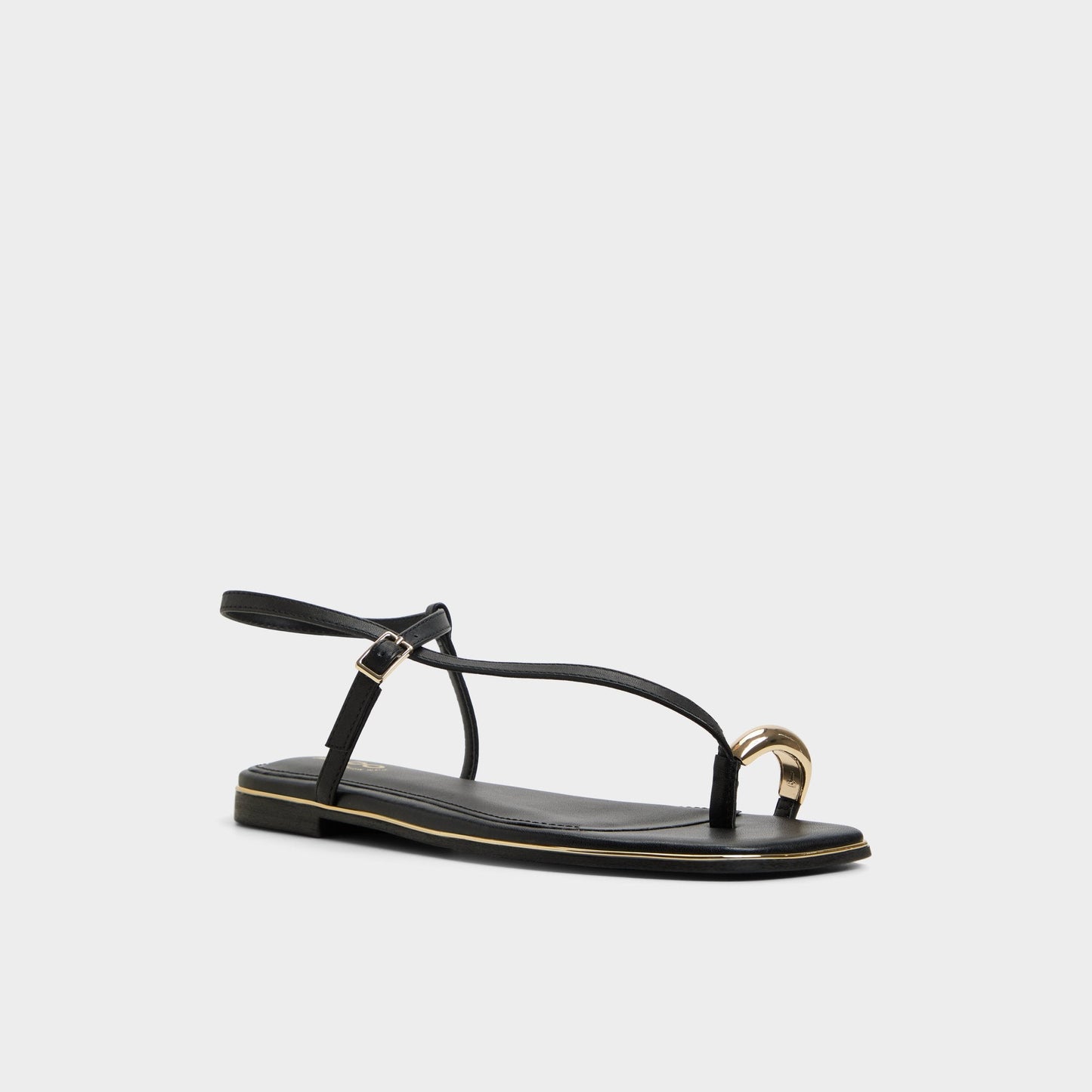 Jomalina Black Women's Flats - Strappy flat sandal - Black