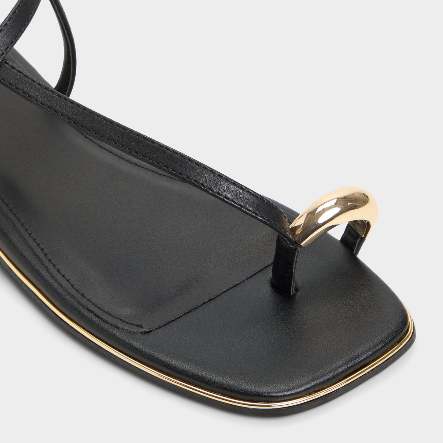 Jomalina Black Women's Flats - Strappy flat sandal - Black