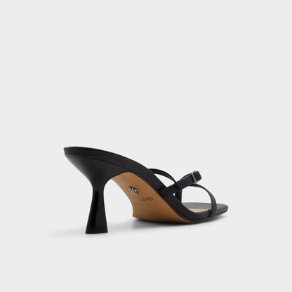Gannever Black Women's Thong Sandals - Heeled flip flop, Stiletto heel - Black