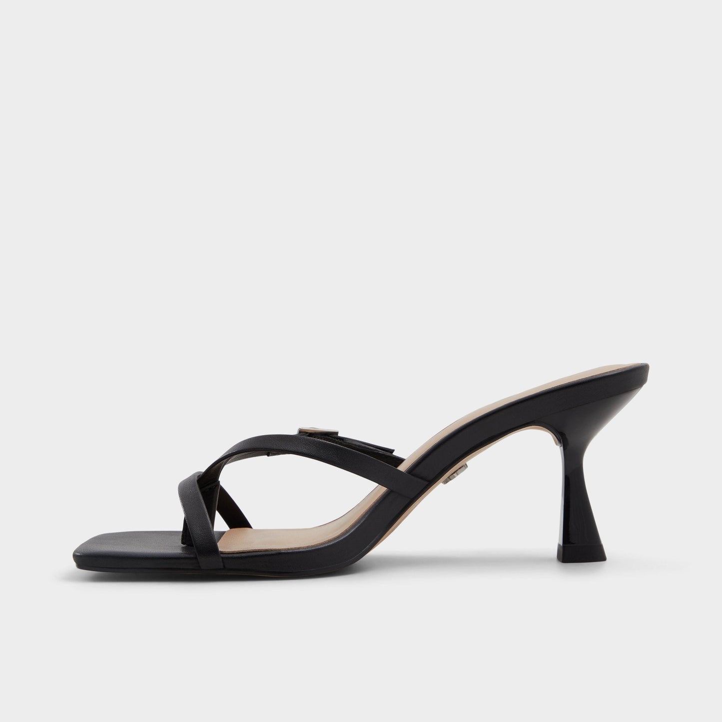 Gannever Black Women's Thong Sandals - Heeled flip flop, Stiletto heel - Black