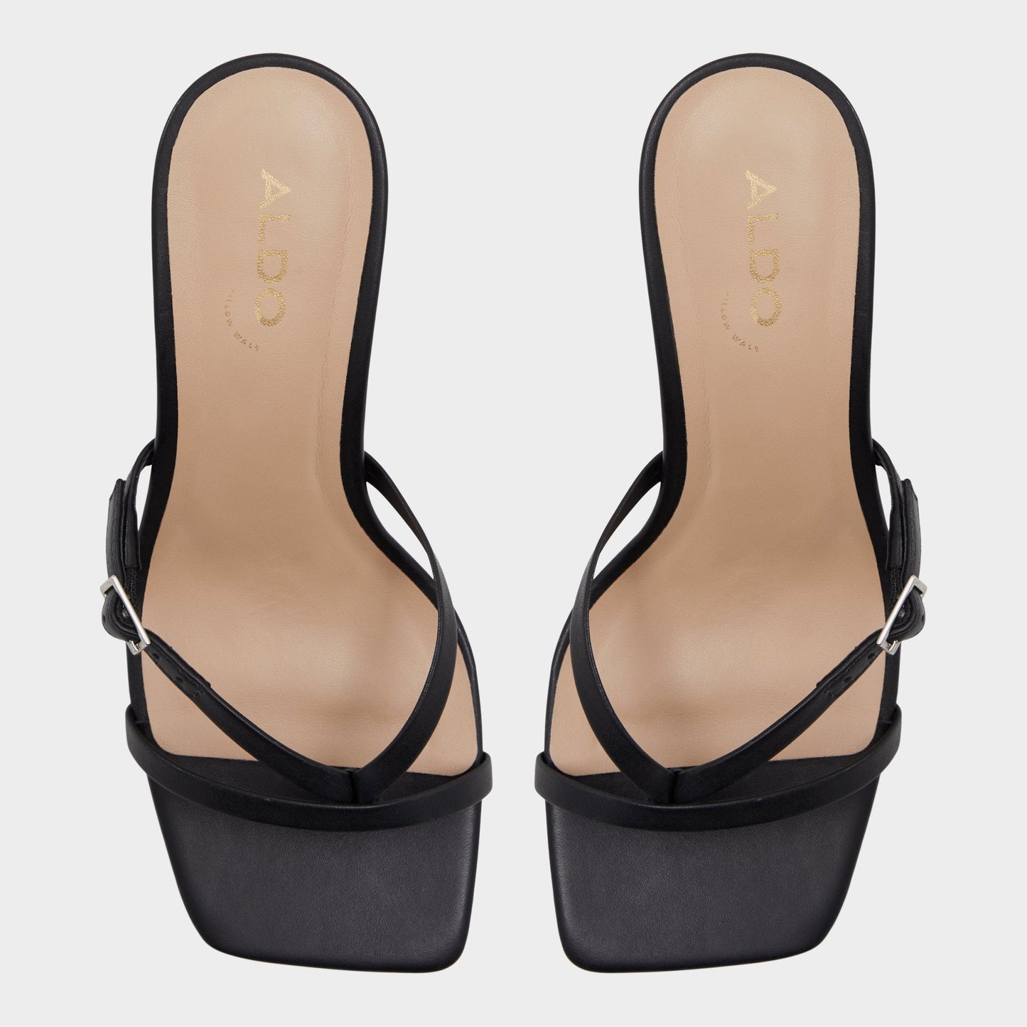 Gannever Black Women's Thong Sandals - Heeled flip flop, Stiletto heel - Black