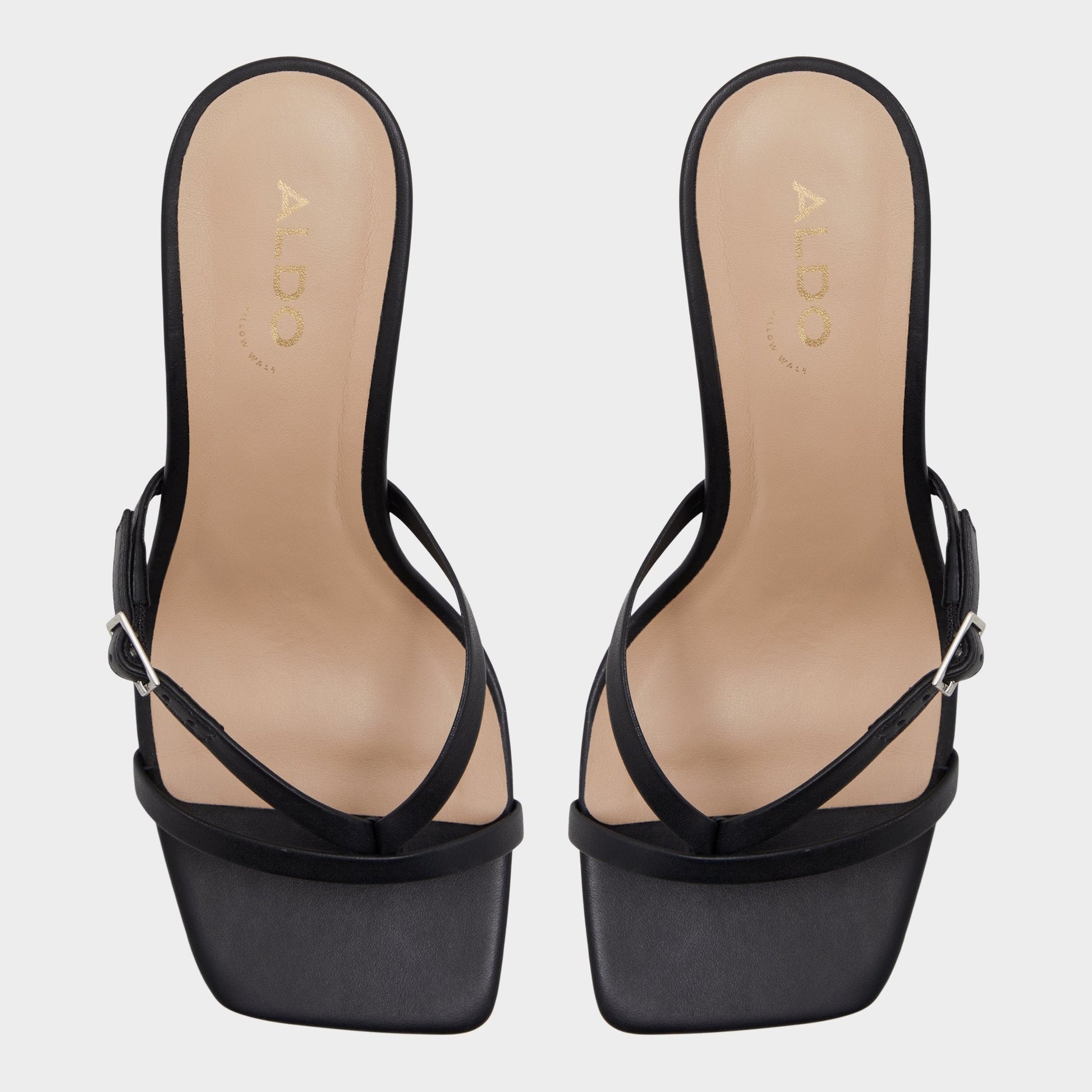 Gannever Black Women's Thong Sandals - Heeled flip flop, Stiletto heel - Black