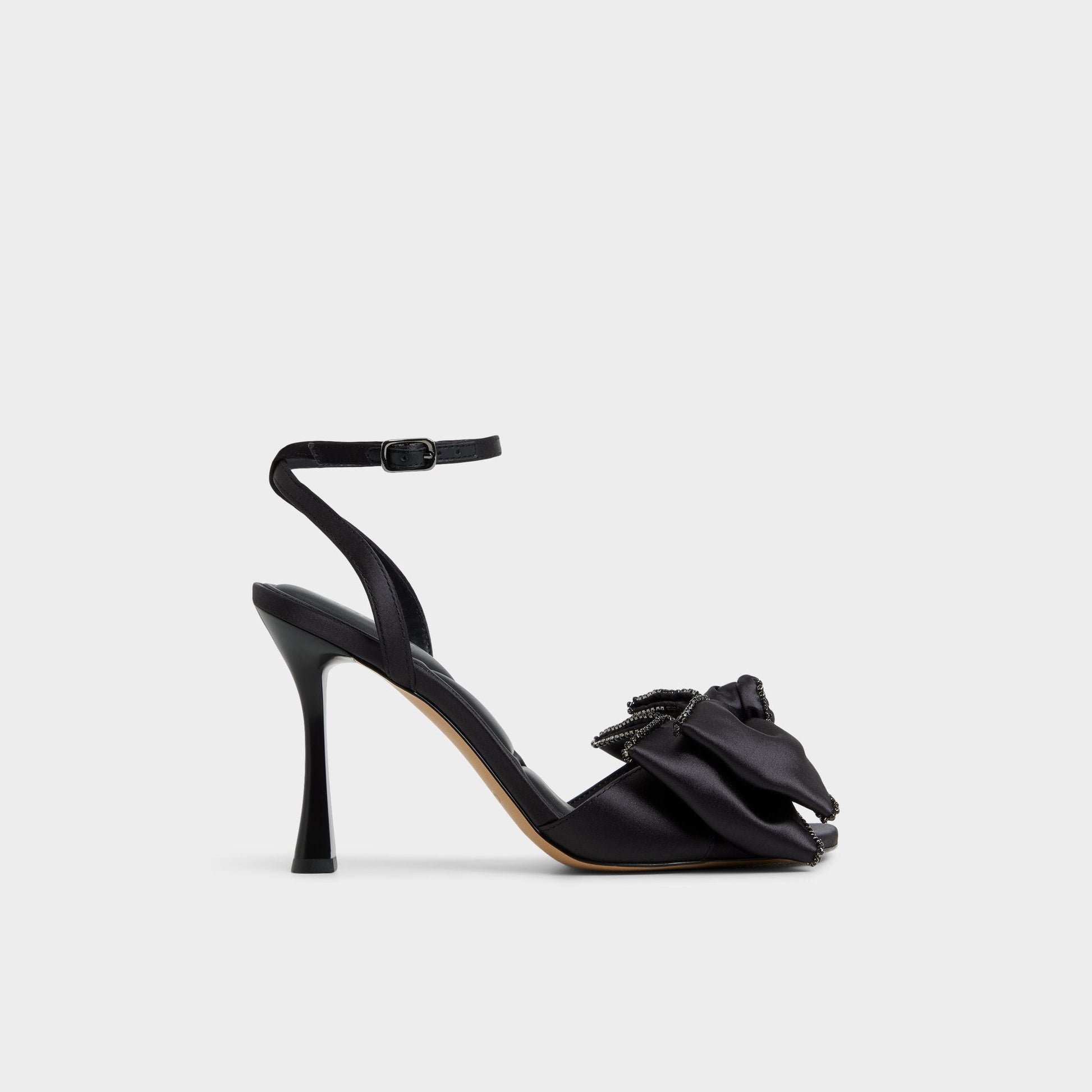 Tinsel in Black - Strappy heeled sandal, Stiletto heel - Black