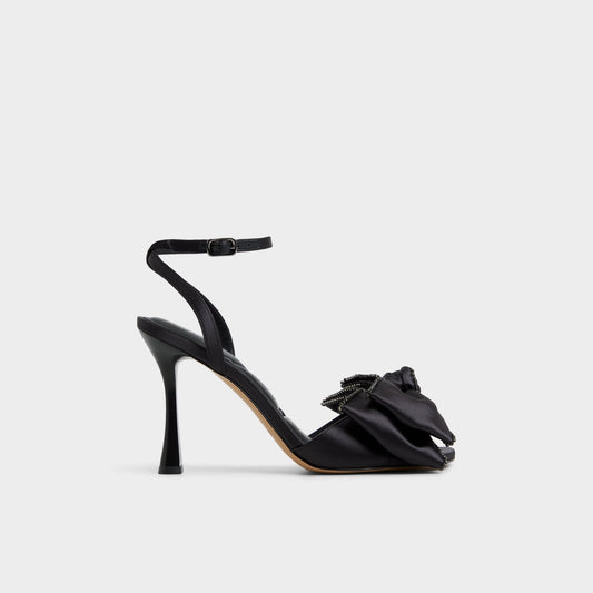 Tinsel in Black - Strappy heeled sandal, Stiletto heel - Black