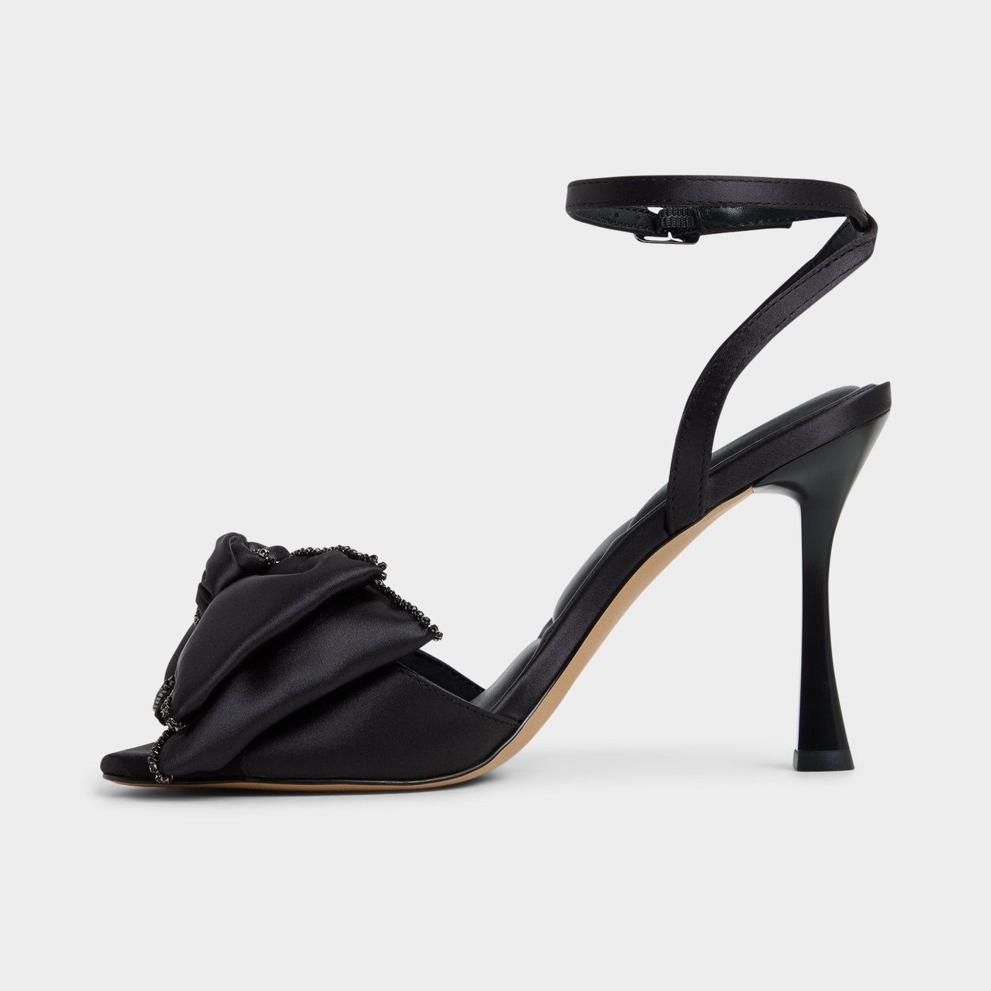 Tinsel in Black - Strappy heeled sandal, Stiletto heel - Black