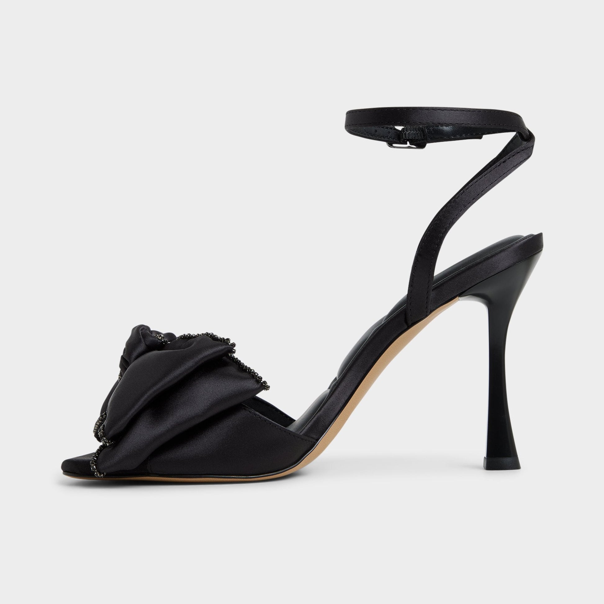 Tinsel in Black - Strappy heeled sandal, Stiletto heel - Black