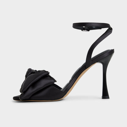 Tinsel in Black - Strappy heeled sandal, Stiletto heel - Black