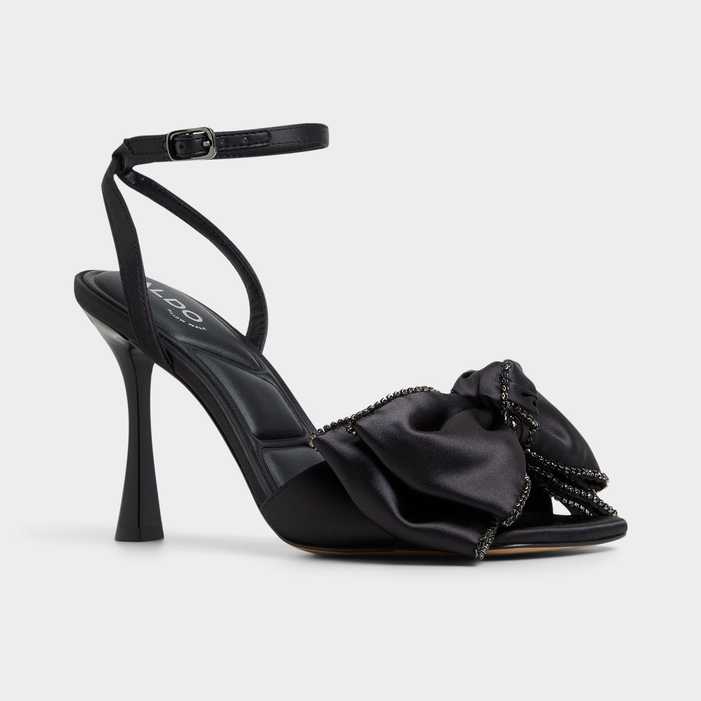 Tinsel in Black - Strappy heeled sandal, Stiletto heel - Black