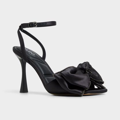 Tinsel in Black - Strappy heeled sandal, Stiletto heel - Black