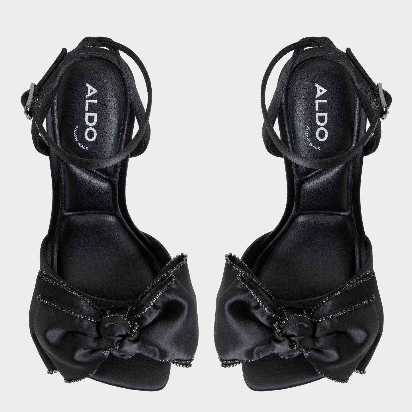 Tinsel in Black - Strappy heeled sandal, Stiletto heel - Black
