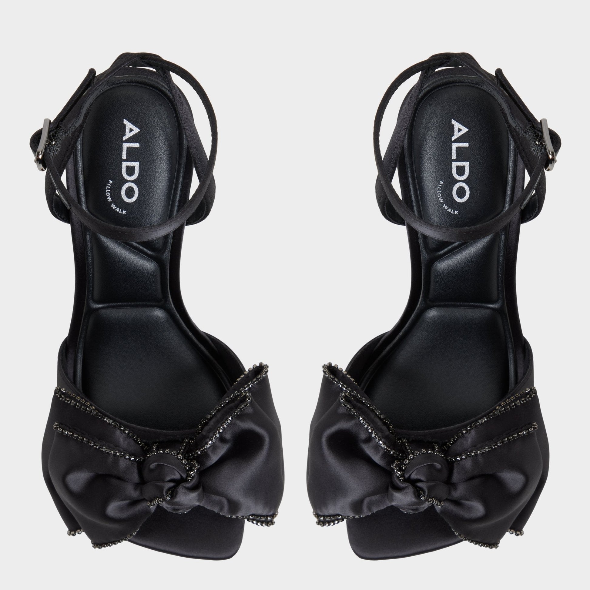 Tinsel in Black - Strappy heeled sandal, Stiletto heel - Black