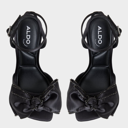 Tinsel in Black - Strappy heeled sandal, Stiletto heel - Black