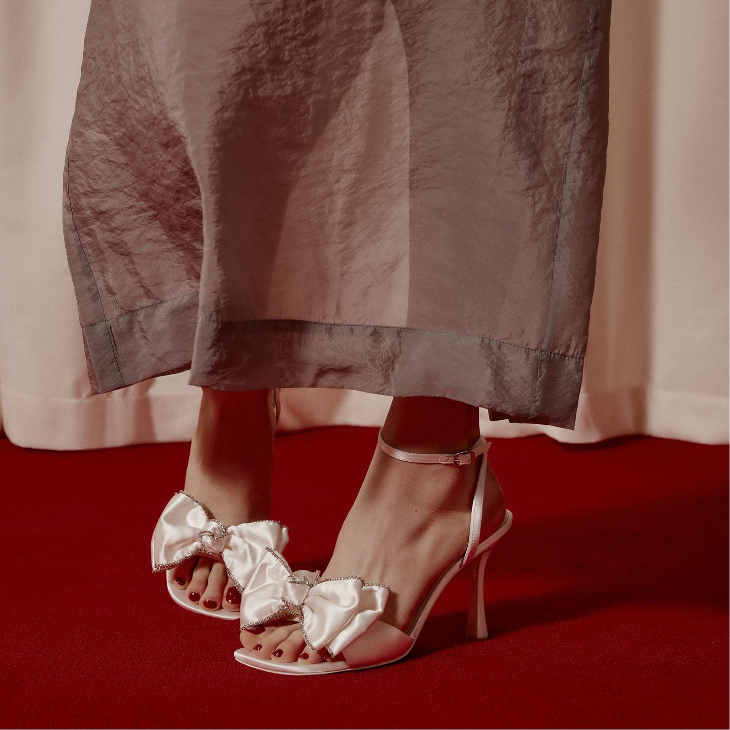 Tinsel in Other White - Strappy heeled sandal, Stiletto heel - Other white