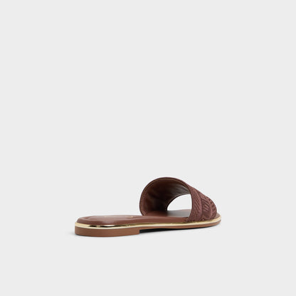 Oceania Medium Brown Women's Flats - Slide sandal - Medium Brown