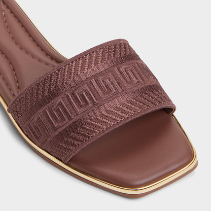 Oceania Medium Brown Women's Flats - Slide sandal - Medium Brown