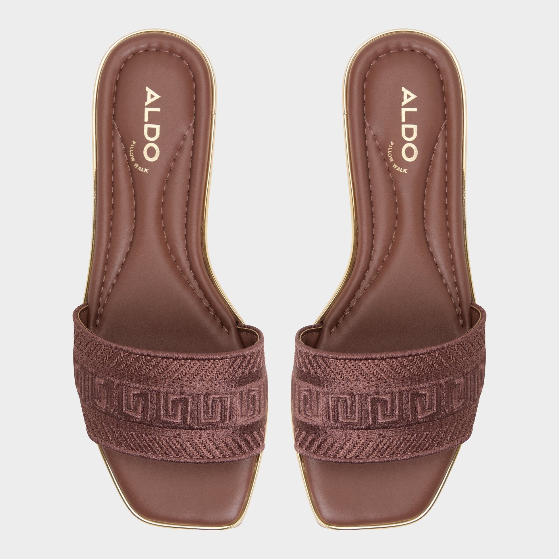 Oceania Medium Brown Women's Flats - Slide sandal - Medium Brown