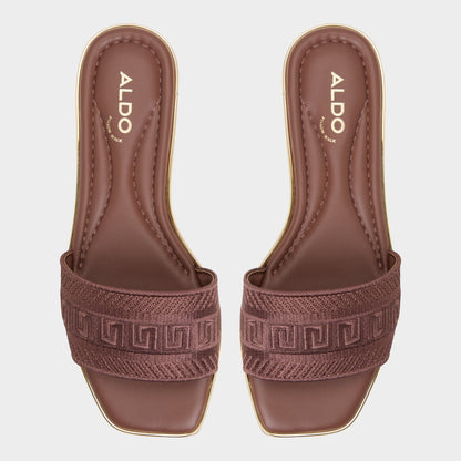 Oceania Medium Brown Women's Flats - Slide sandal - Medium Brown