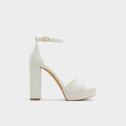 Enaegyn2.0 White/Bone Women's Platform Shoes - Strappy heeled sandal, Block heel - White/bone