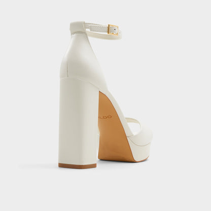 Enaegyn2.0 White/Bone Women's Platform Shoes - Strappy heeled sandal, Block heel - White/bone