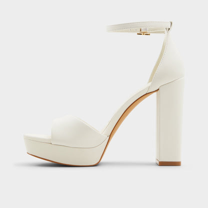 Enaegyn2.0 White/Bone Women's Platform Shoes - Strappy heeled sandal, Block heel - White/bone