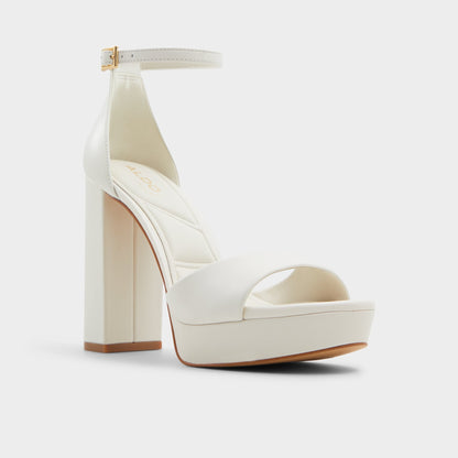 Enaegyn2.0 White/Bone Women's Platform Shoes - Strappy heeled sandal, Block heel - White/bone