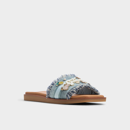 Beachside Denim Women's Flats - Slide sandal - Denim