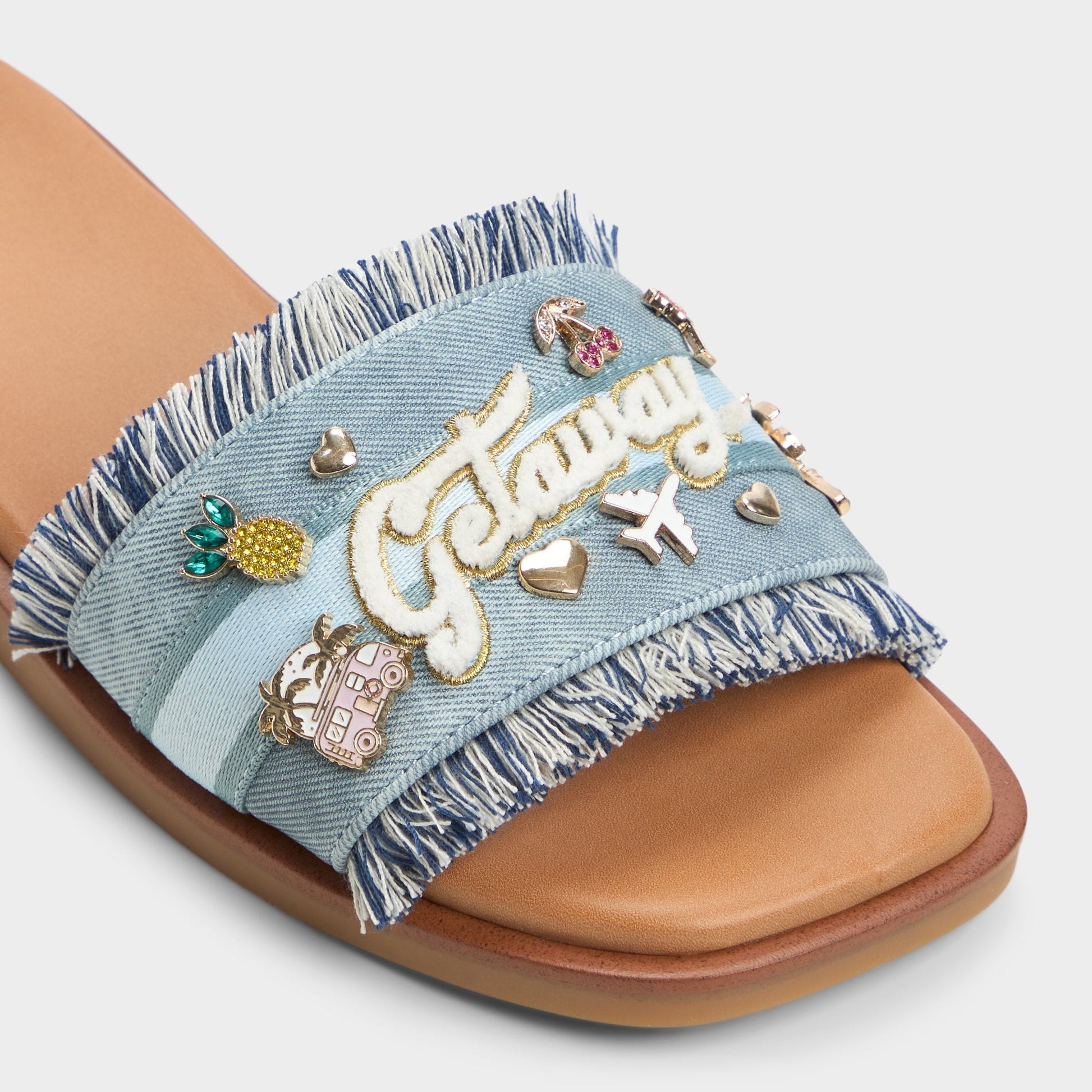 Beachside Denim Women's Flats - Slide sandal - Denim