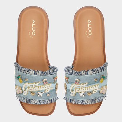 Beachside Denim Women's Flats - Slide sandal - Denim