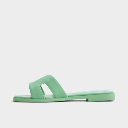 Itsandal Medium Green Women's Flats - Slide sandal - Medium green