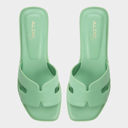 Itsandal Medium Green Women's Flats - Slide sandal - Medium green