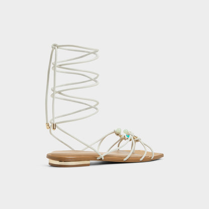 Nirena White/Bone Women's Flats - Strappy flat sandal - White/bone