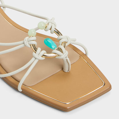 Nirena White/Bone Women's Flats - Strappy flat sandal - White/bone