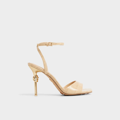 Harmonious in Medium Beige - Strappy heeled sandal - Medium Beige