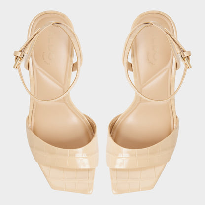 Harmonious in Medium Beige - Strappy heeled sandal - Medium Beige