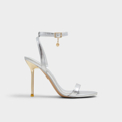 Maristou Silver Women's Strappy sandals - Strappy heeled sandal - Silver